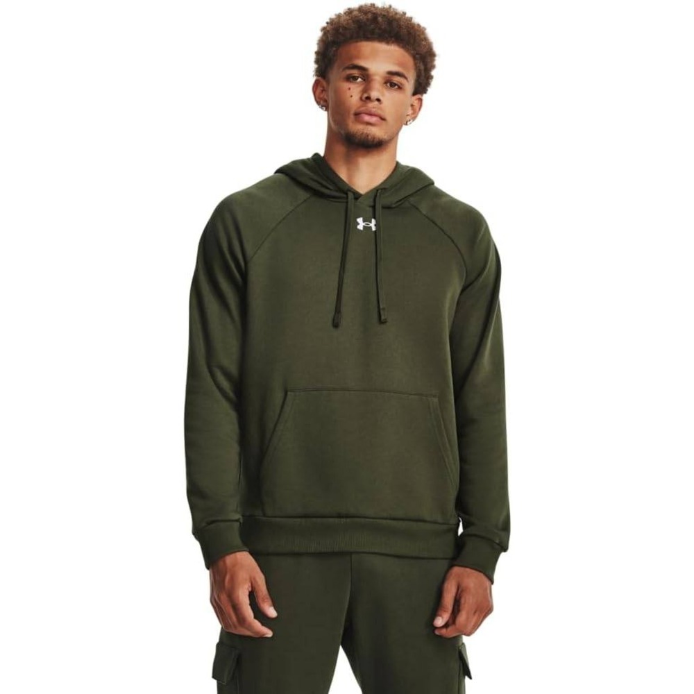 Under Armour Men's‎ Marine Olive Green Rival Fleece Hoodie Pullover Sweatshirt-M